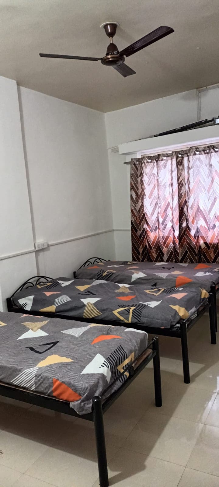 Comfortable Triple Bed Arrangement - Bhati Boys PG Warje Pune