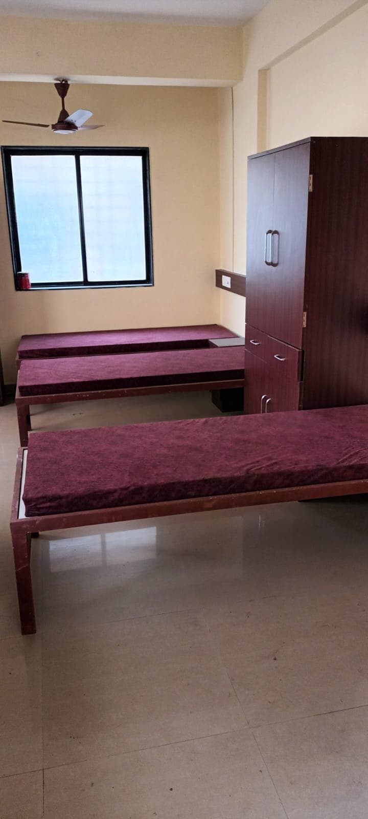 Wood Bed Frames & Large Wooden Wardrobe - Bhati Boys PG Warje Pune